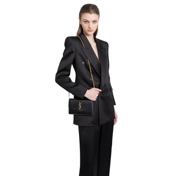 NWT New! Authentic YSL Saint Laurent Uptown Leather Chain Shoulder/Crossbody Bag - Picture 6 of 13